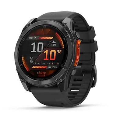 Fenix 8 - 51 мм AMOLED серый сланец, с черным силиконовым ремешком