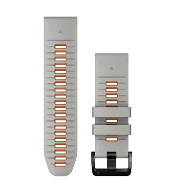 QuickFit 26mm сменные ремешки для Fenix 7X PRO цвет серый туман/янтарно-оранжевый силикон