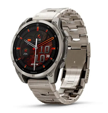 Fenix 8 - 47 мм AMOLED Sapphire титан, вентилируемый титановый браслет