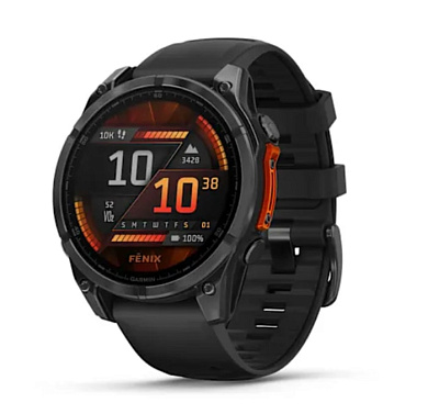 Fenix 8 - 47 мм  AMOLED cеро-серый, с черным силиконовым ремешком